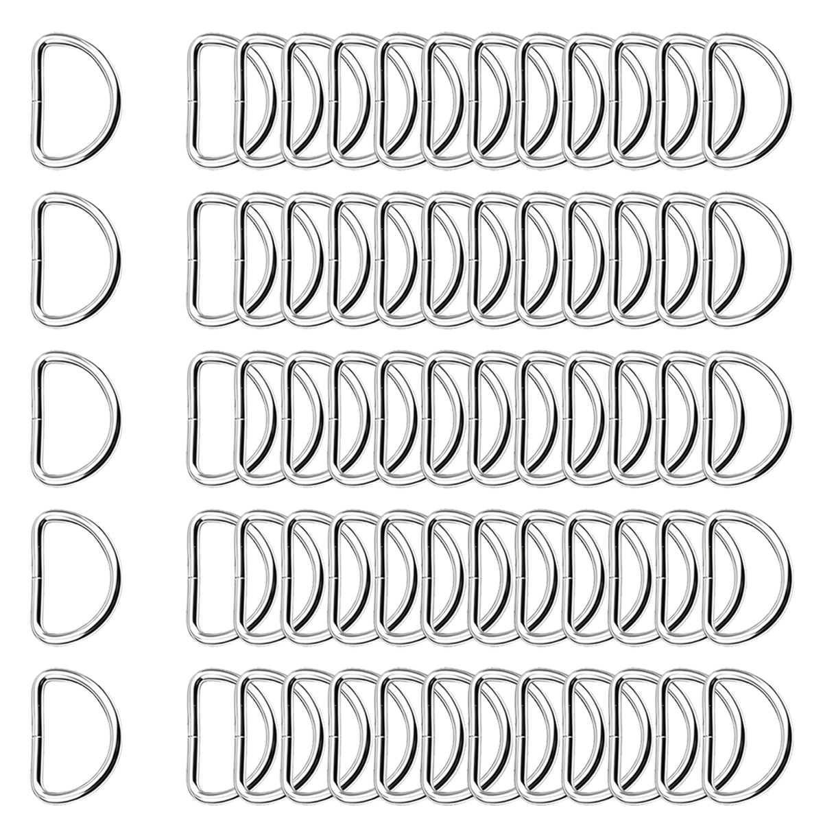 Belt Buckle Blank - 30/60/100Pcs D-ring buckle stainless steel semi-circular
