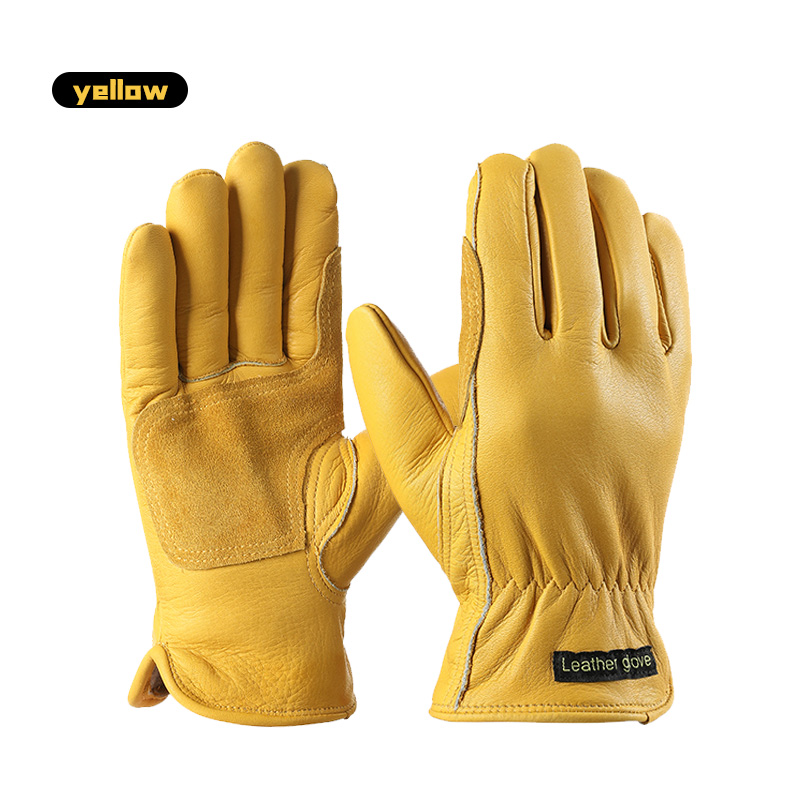 Leather Work Hat - Winter Men's Cowhide Work Gloves