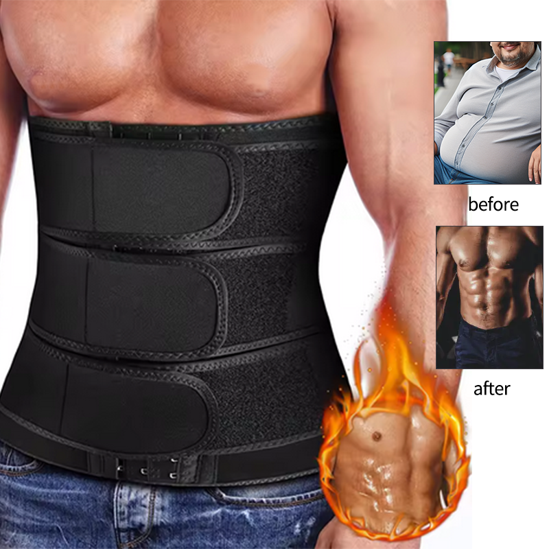 Leather Workout Belt - Men's Slimming Belt Waist Trainer Corsets