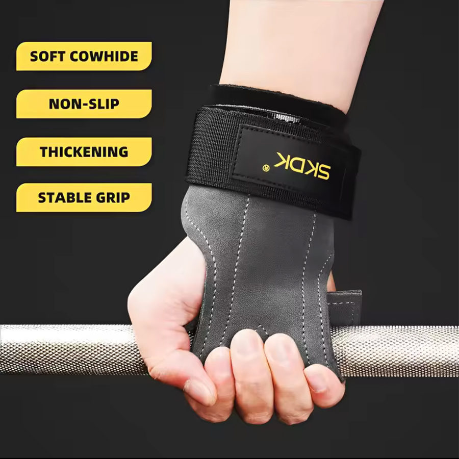 2Pcs Cowhide Gym Gloves Grips  - Leather Workout Belt recensie en prijs