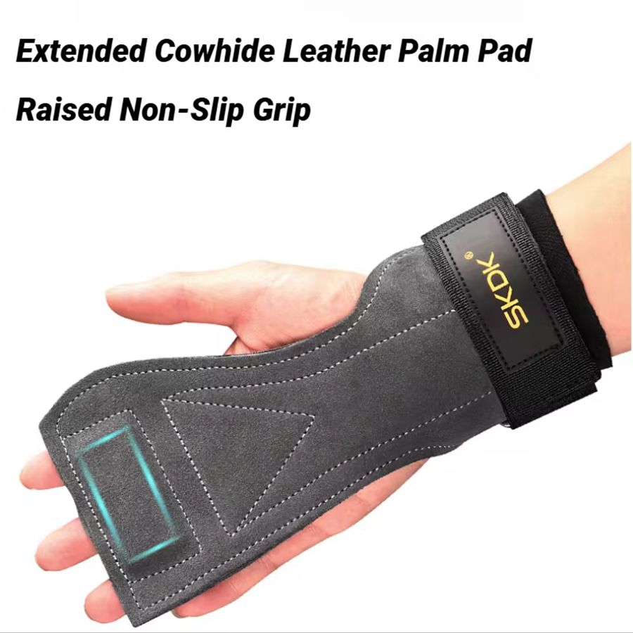 2Pcs Cowhide Gym Gloves Grips  - Leather Workout Belt recensie en prijs