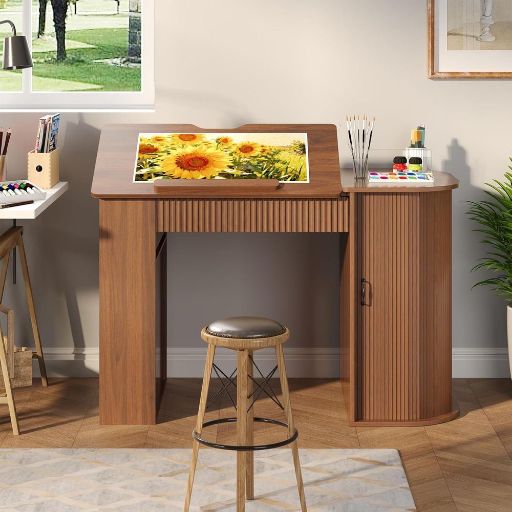 Storage Cabinet Desk with Draw - Leather Work recensie en prijs