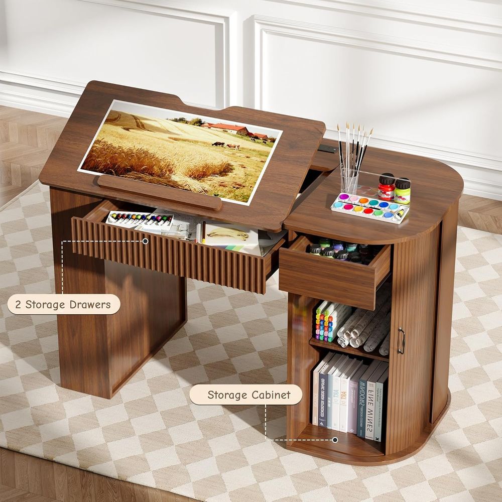 Storage Cabinet Desk with Draw - Leather Work recensie en prijs