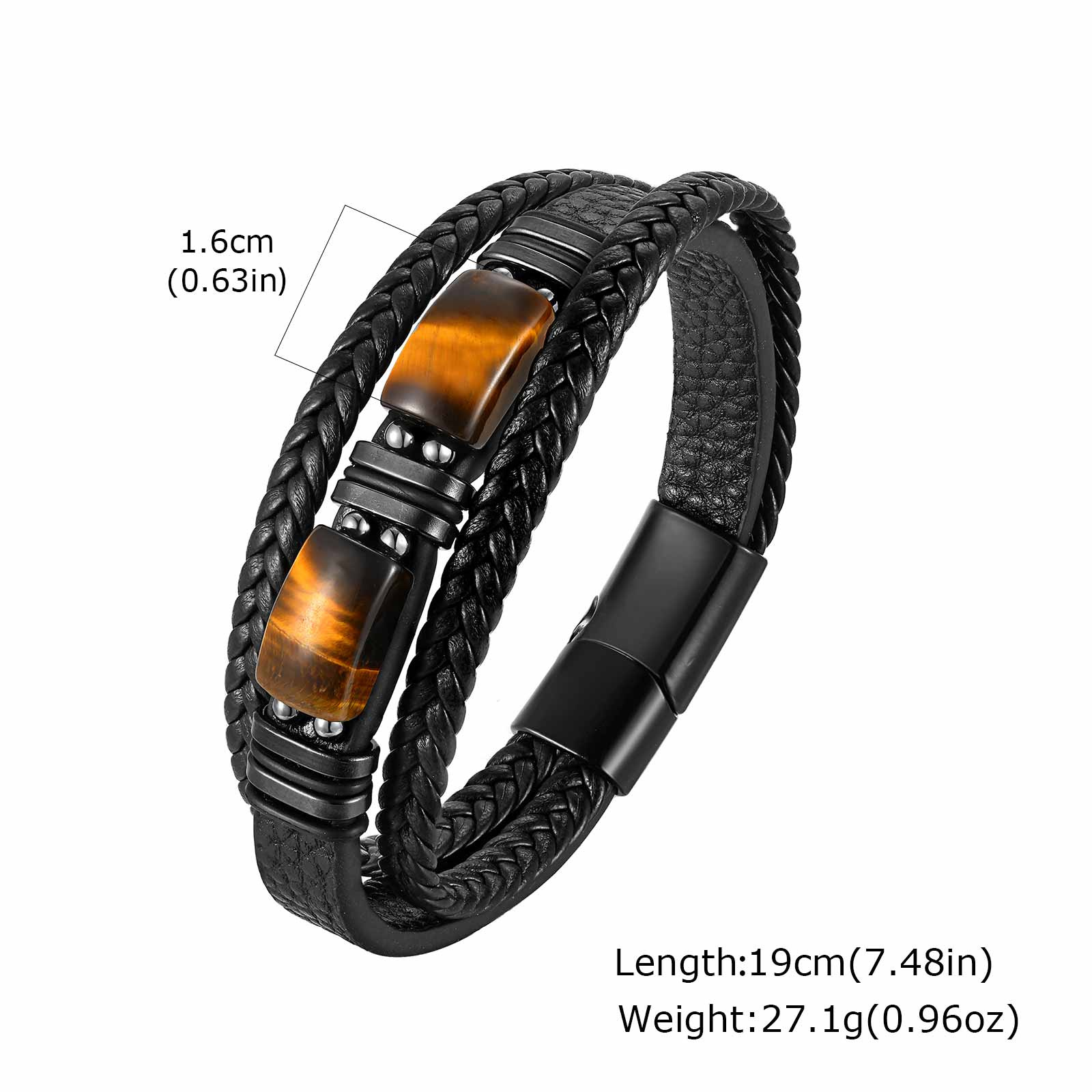 Men Braided Leather Bangle Tig - Leatherwork Jewelry recensie en prijs