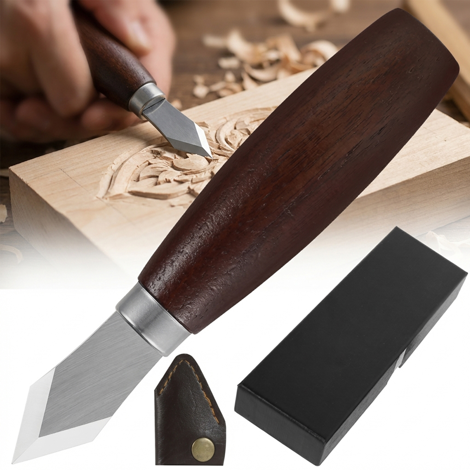 Marking Knife with Wooden Hand - Leatherwork Knife Sheath recensie en prijs