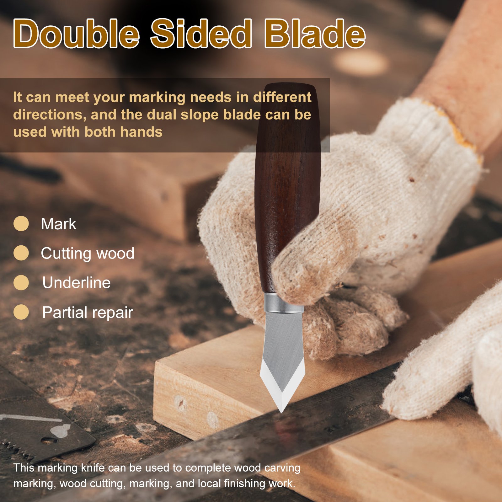 Marking Knife with Wooden Hand - Leatherwork Knife Sheath recensie en prijs