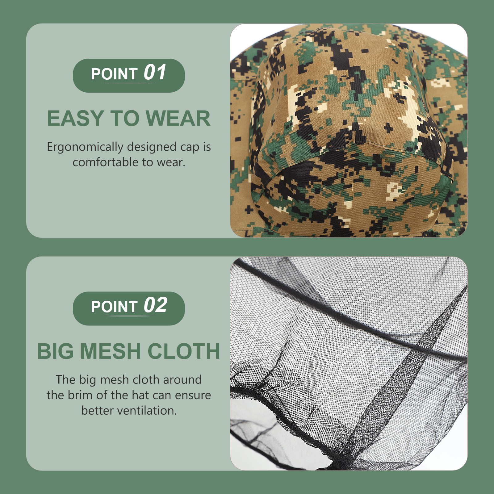 2Pcs Fishing Head Net Hat Extr - Leather Work Hat recensie en prijs